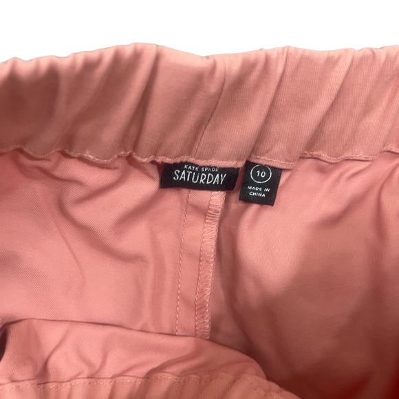 Kate Spade 10‎ Saturday Shorts Pink Cotton Blend Elastic Drawstring - Picture 2 of 4